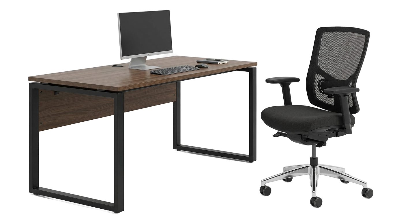 office table and chair png PNG transparent background