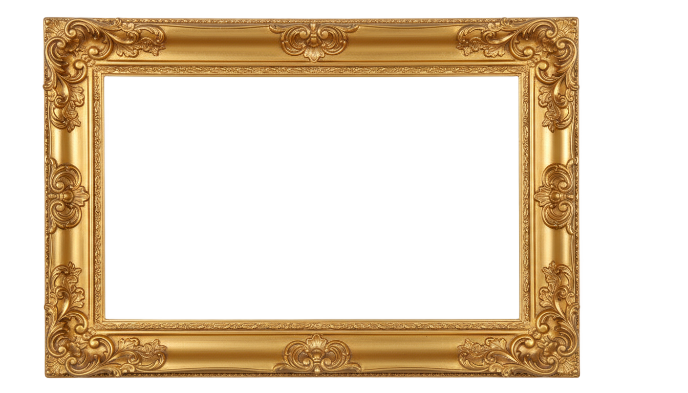 gold mirror frame png PNG transparent background