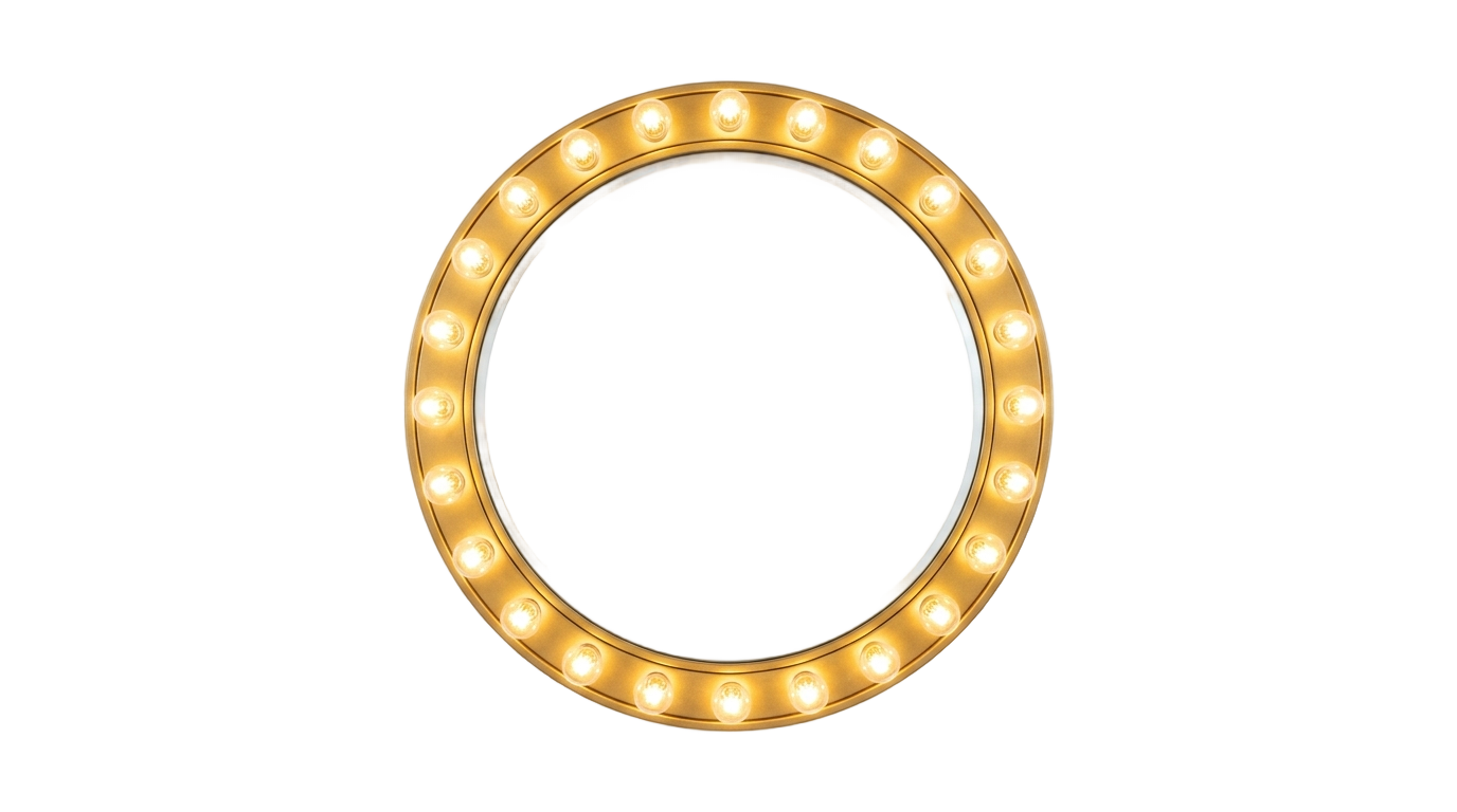 mirror with lights png PNG transparent background