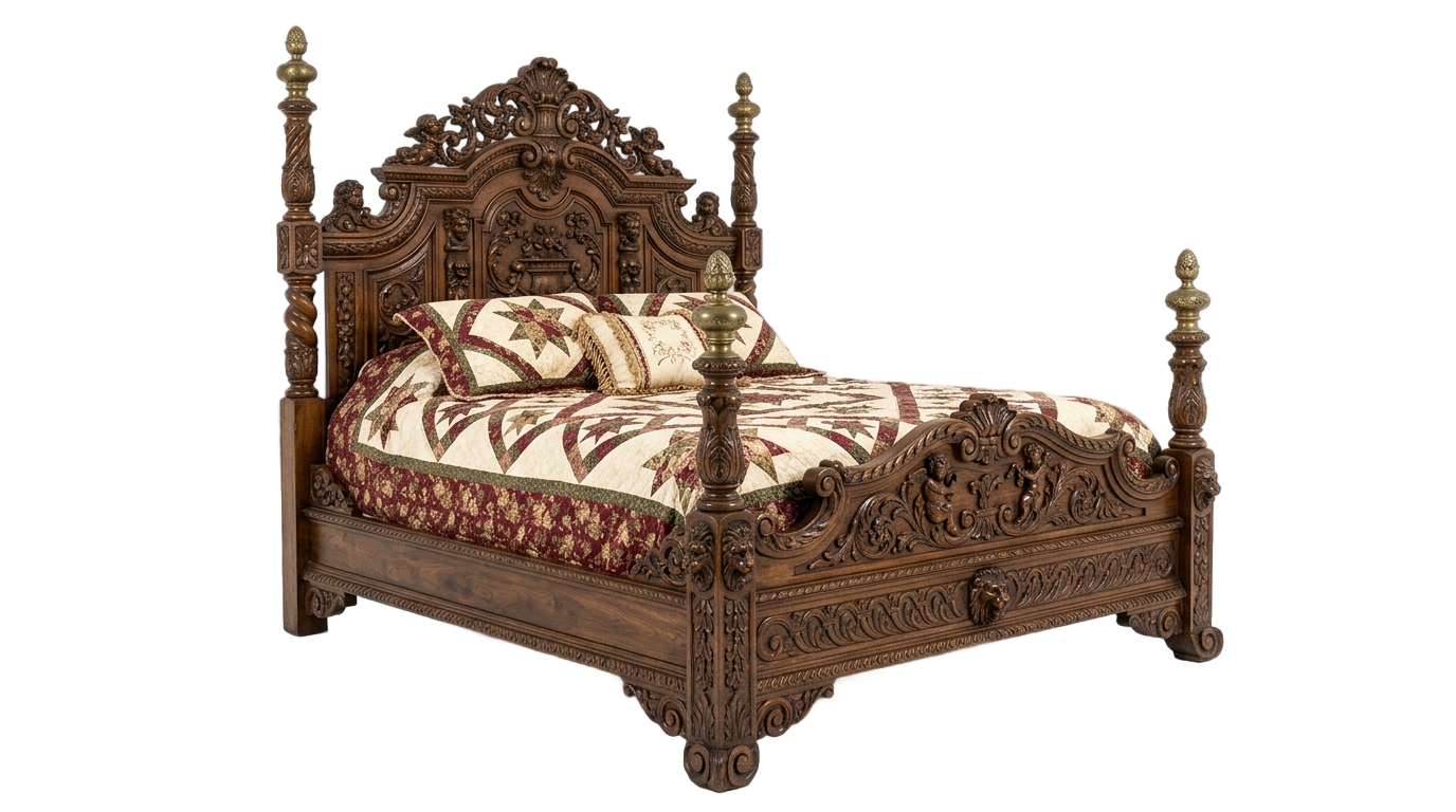 vintage bed png PNG transparent background