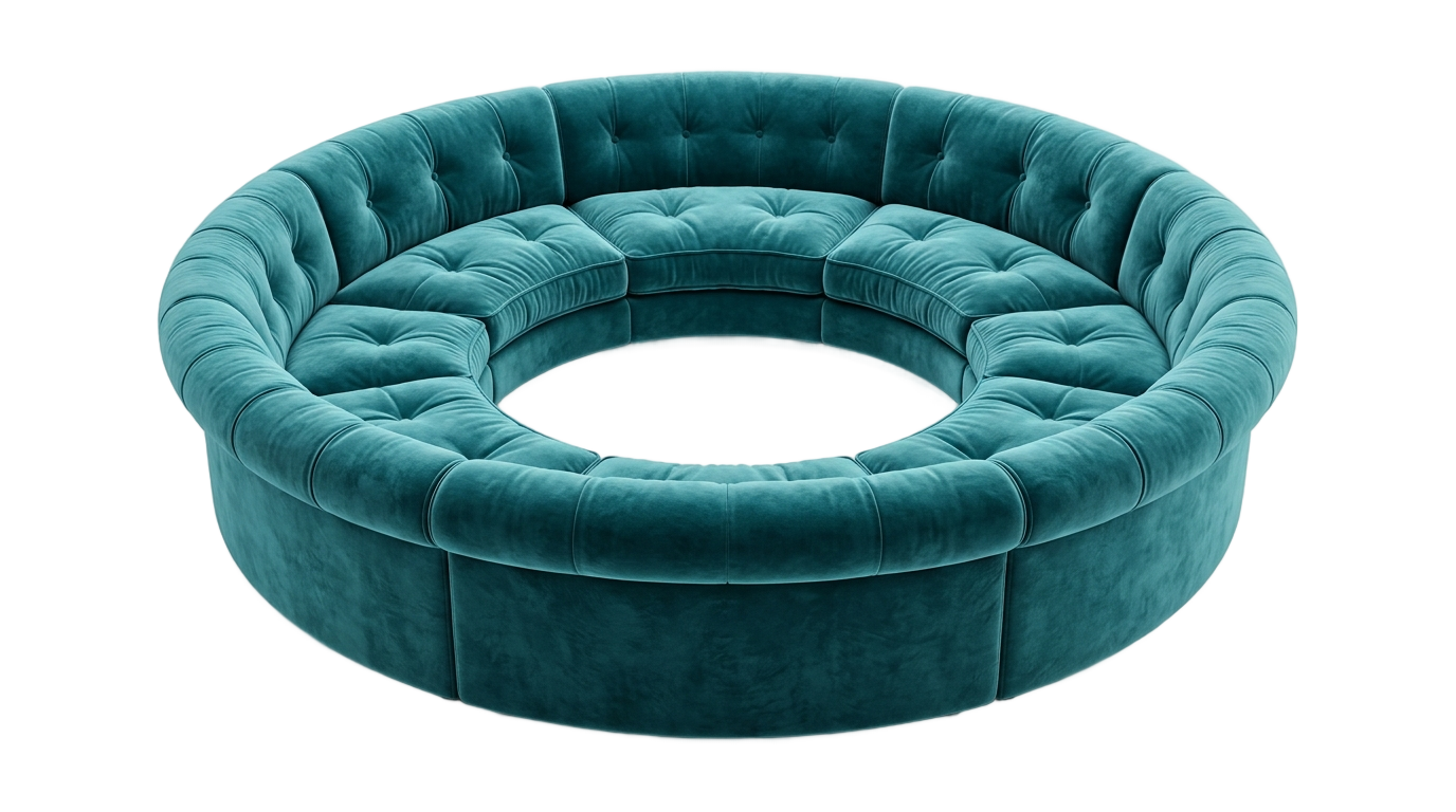 round sofa png PNG transparent background