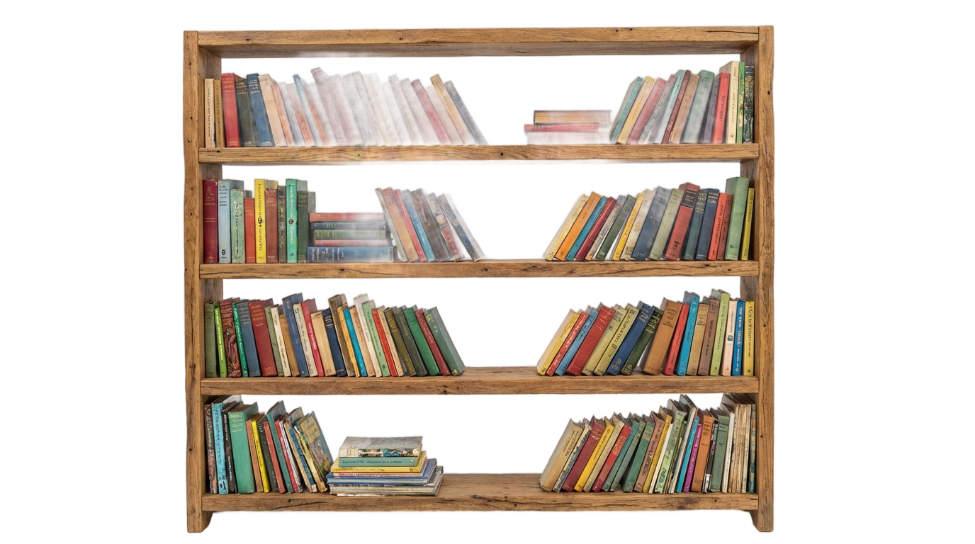 png bookshelf PNG transparent background