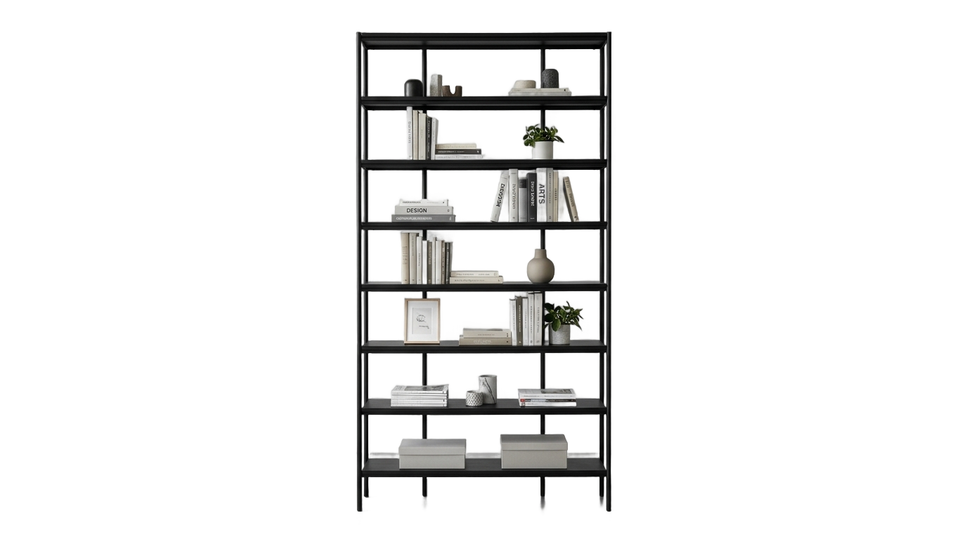 black bookshelf png PNG transparent background