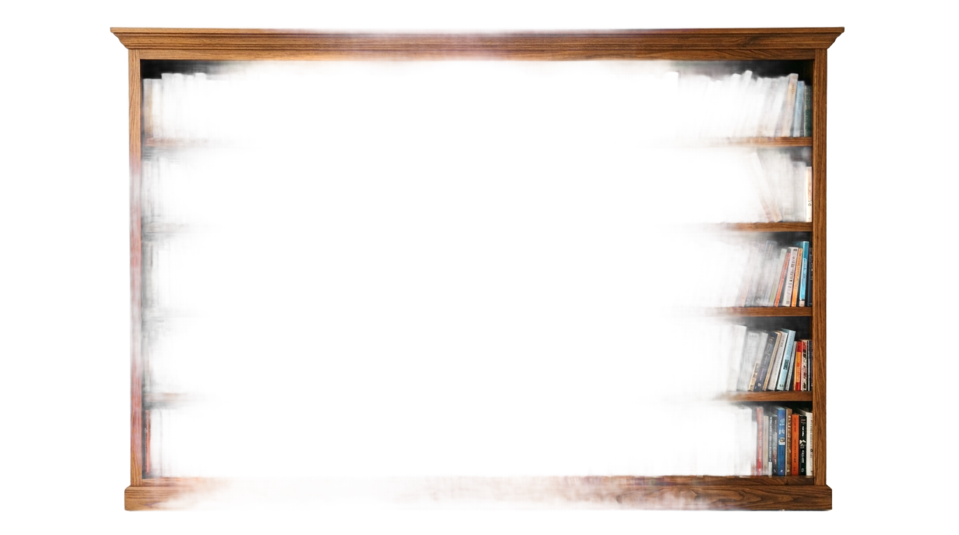 library bookshelf png PNG transparent background