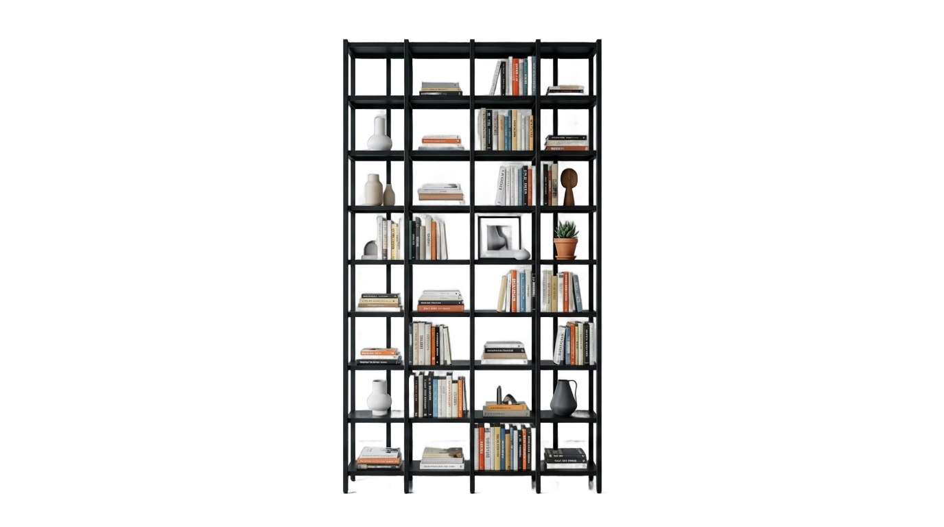 black bookshelf png PNG transparent background