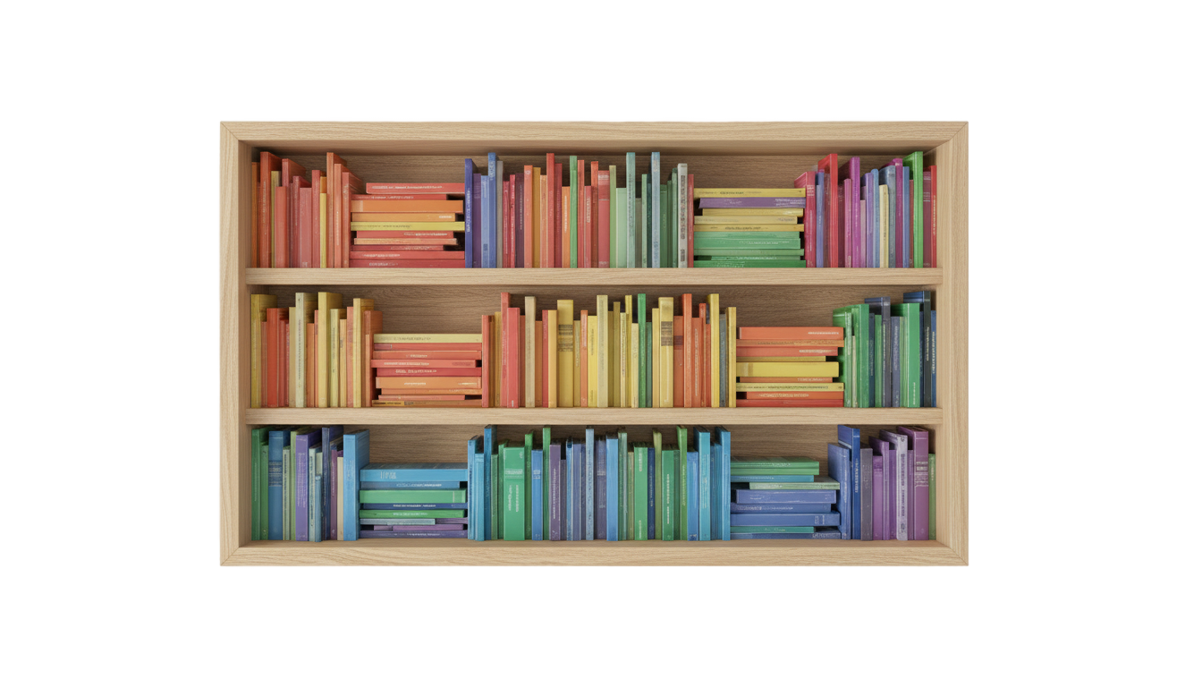 bookshelf top view png PNG transparent background