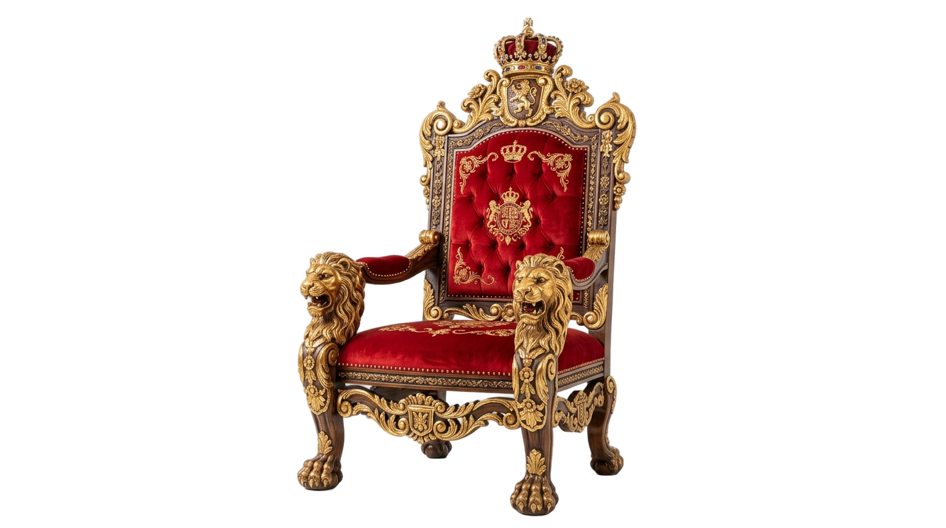 royal king chair png PNG transparent background