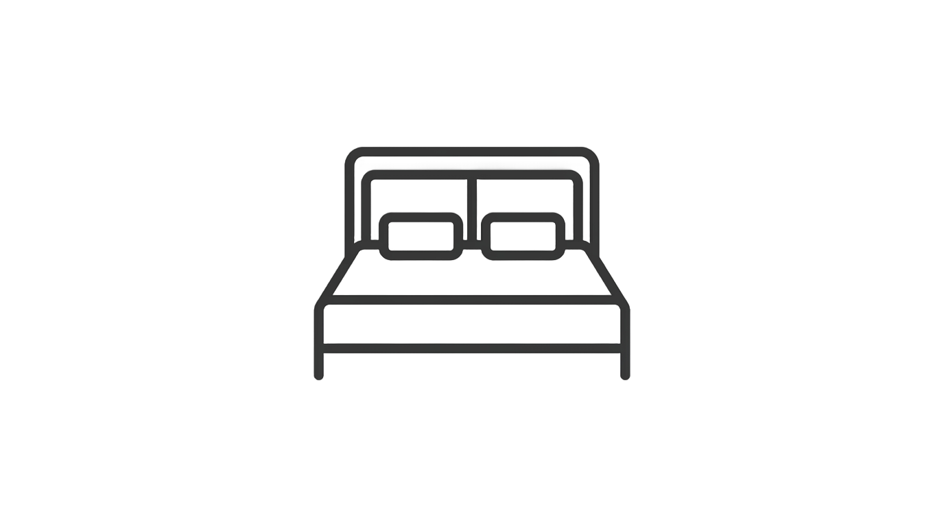 double bed icon png PNG transparent background