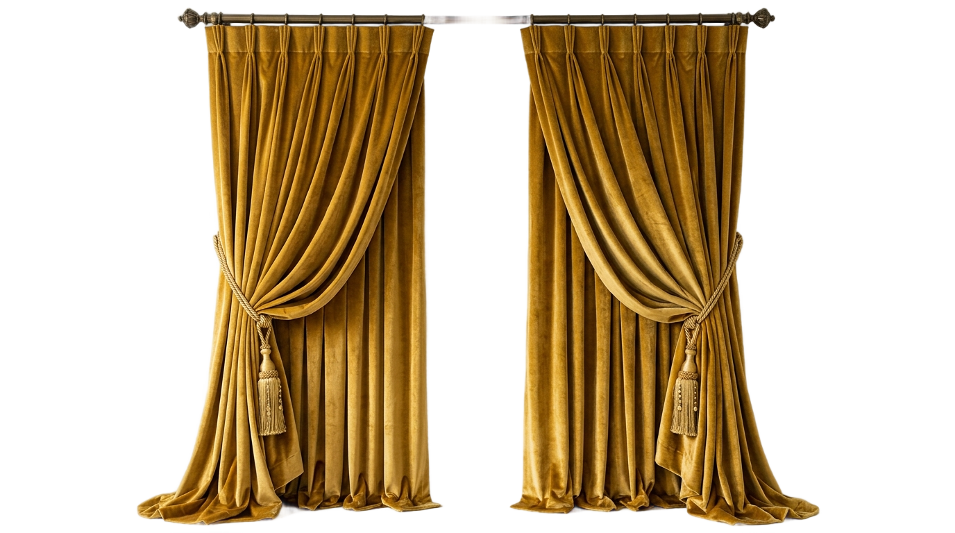 stage gold curtain png PNG transparent background