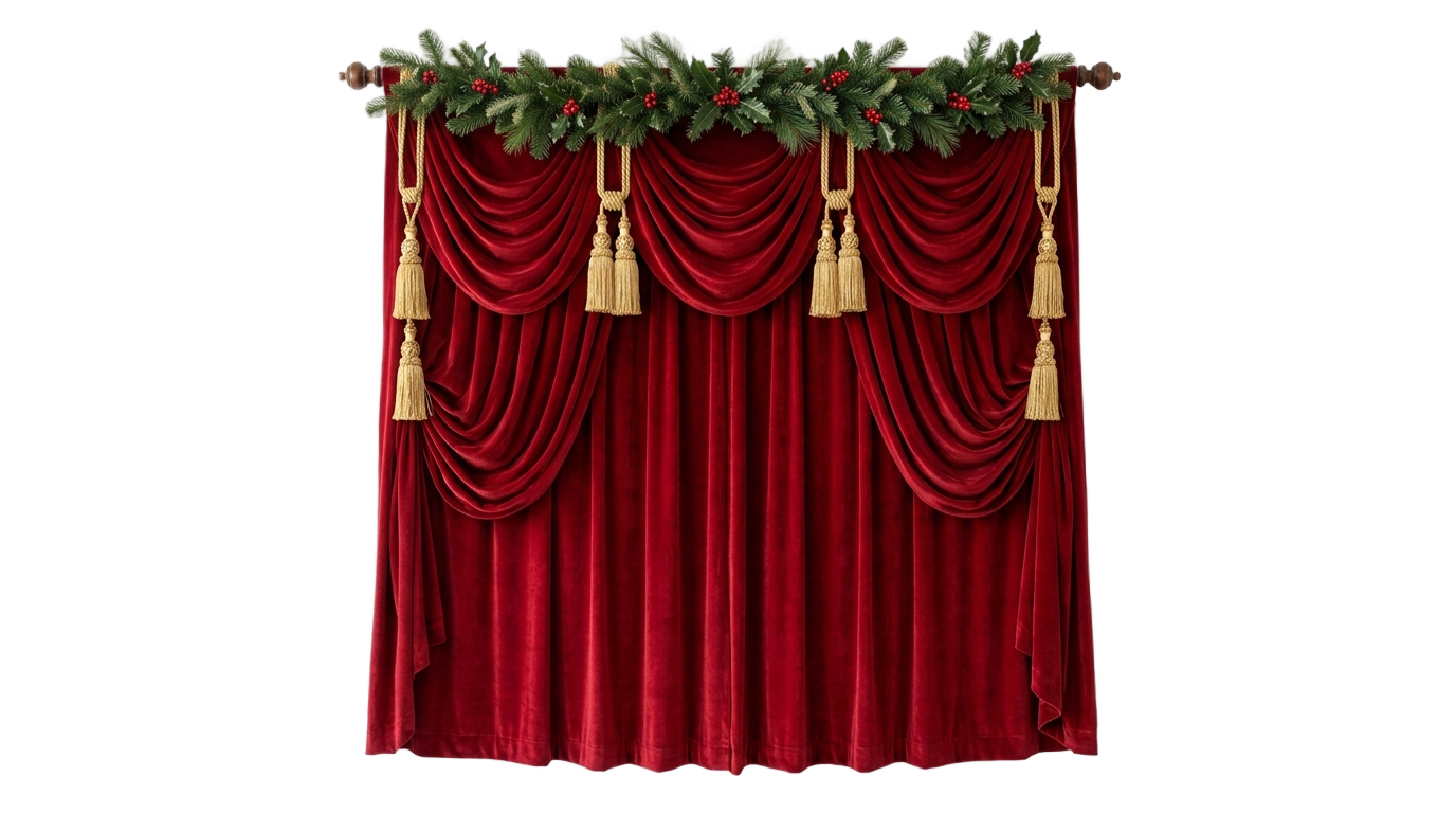 christmas curtain png PNG transparent background