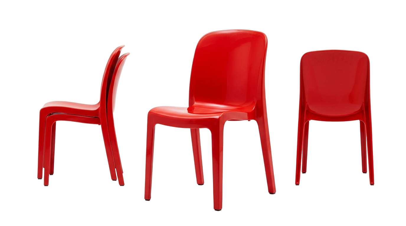 red plastic chair png PNG transparent background