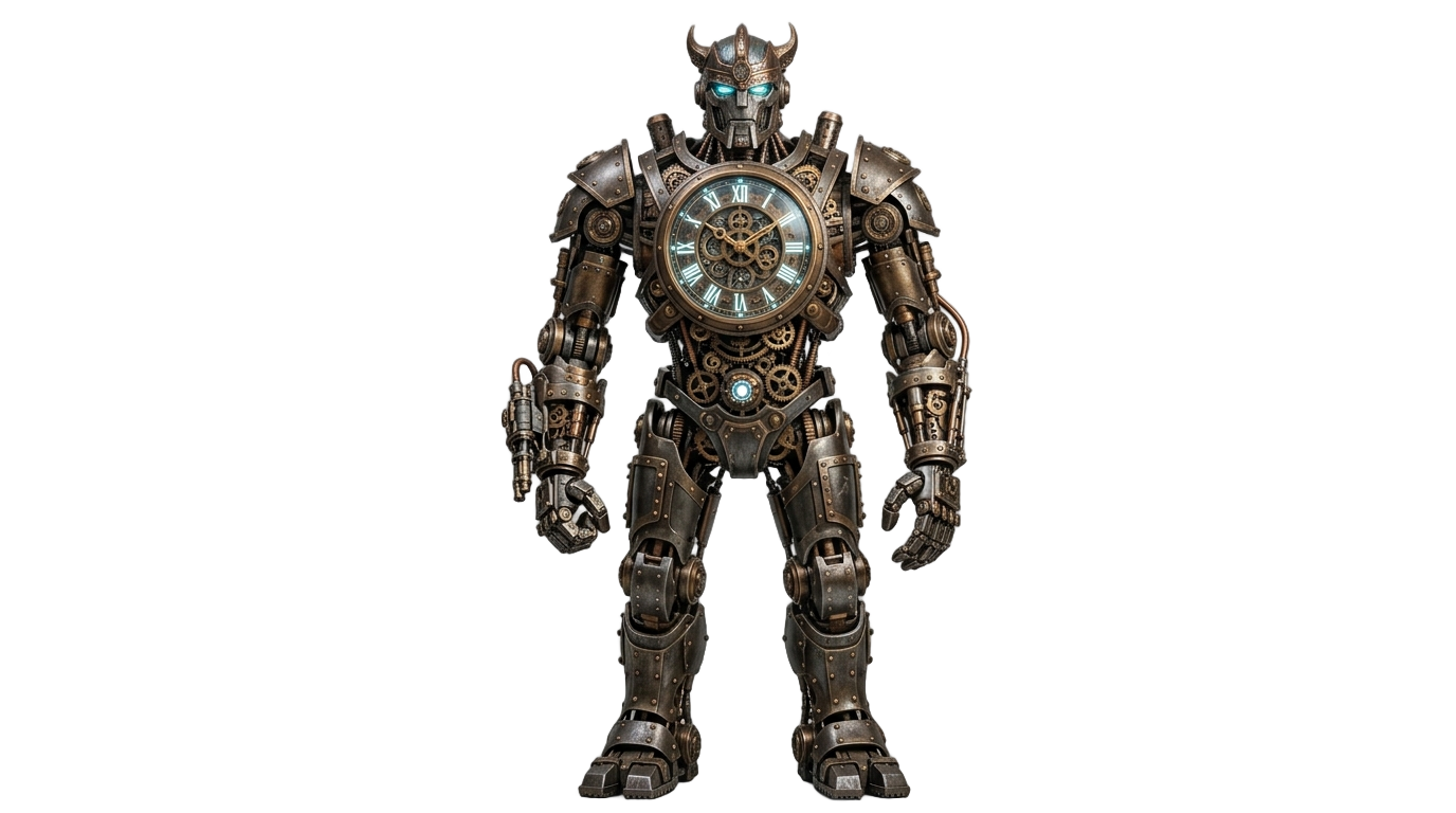 titan clock man png PNG transparent background