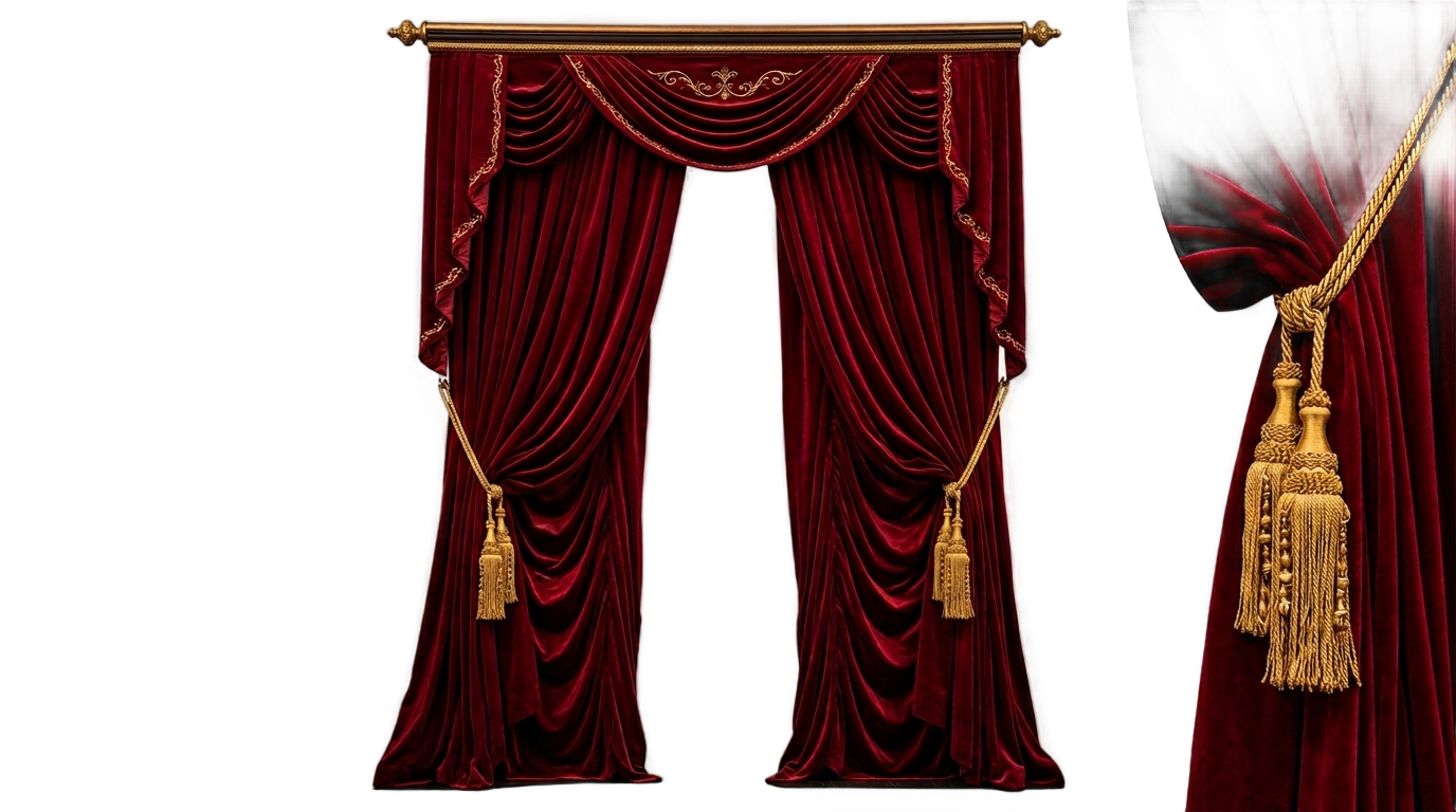 red velvet curtain png PNG transparent background