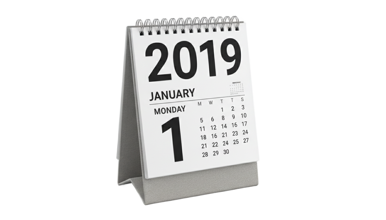 2019 desk calendar png PNG transparent background