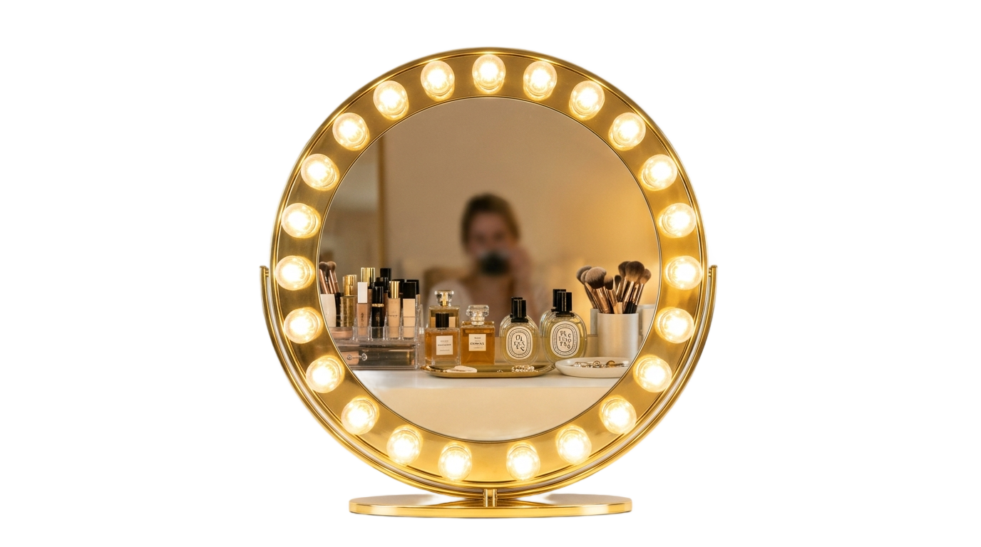 mirror with lights png PNG transparent background