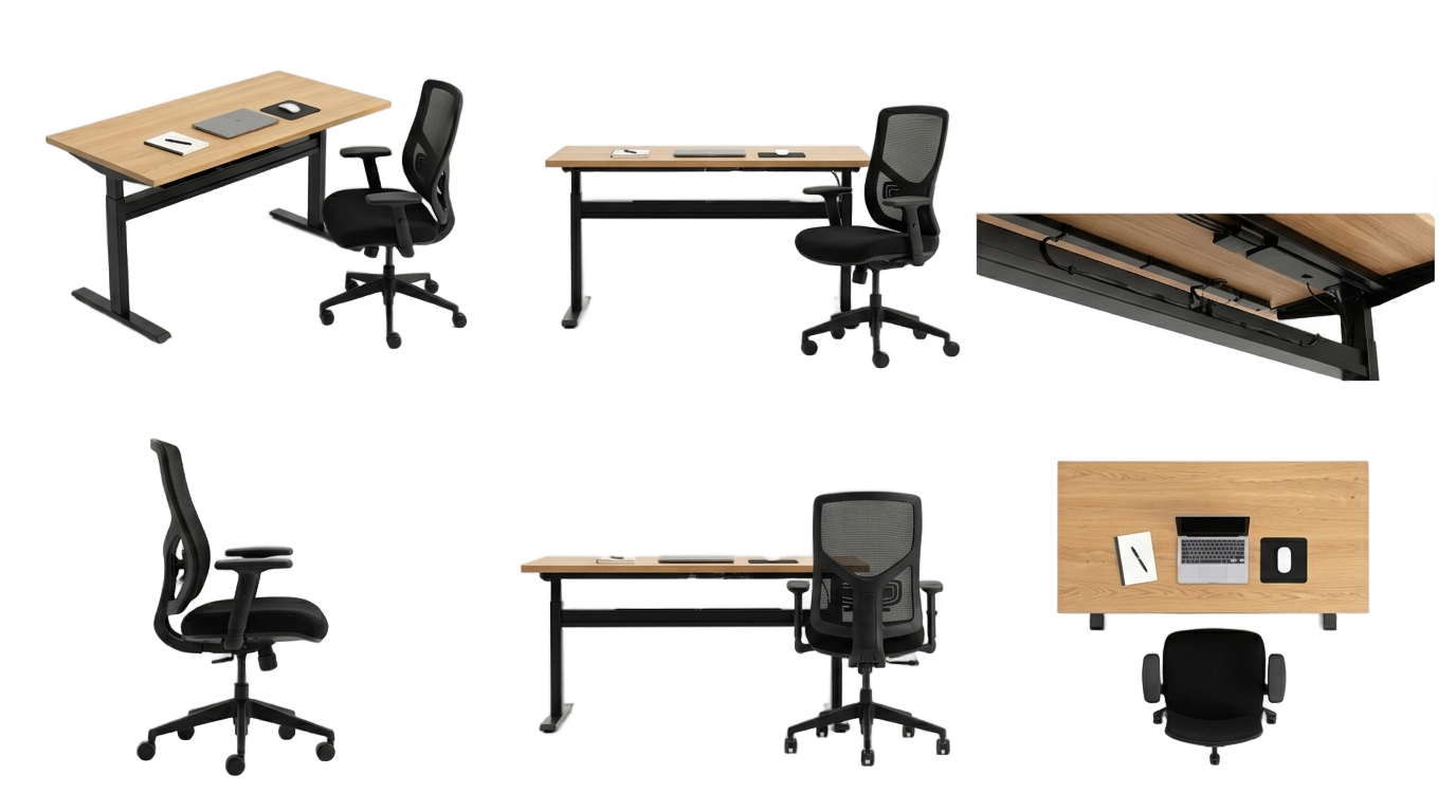 office table and chair png PNG transparent background