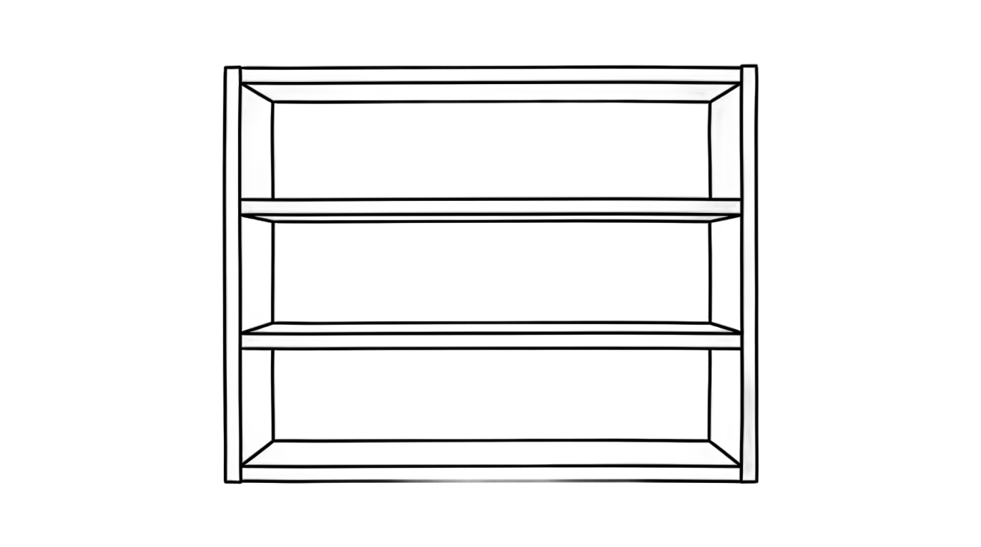 bookshelf outline png PNG transparent background