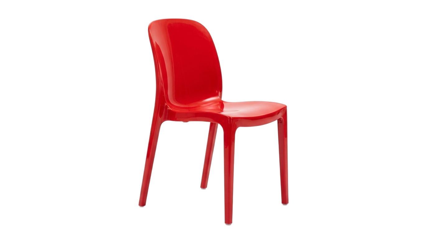 red plastic chair png PNG transparent background