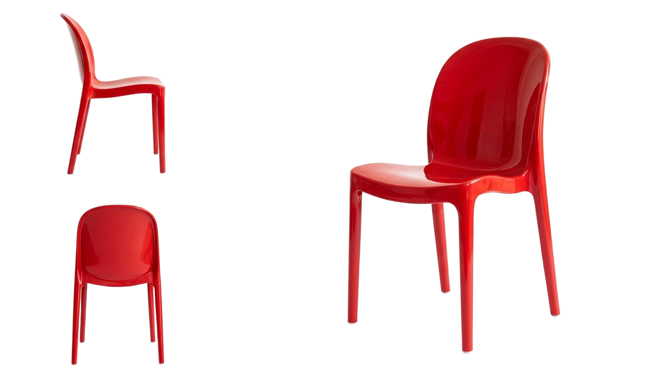 red plastic chair png PNG transparent background