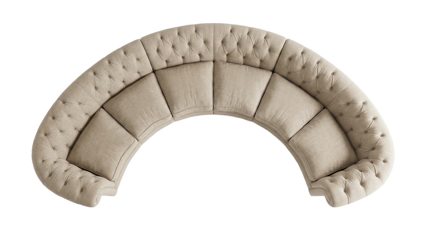 curved sofa top view png PNG transparent background