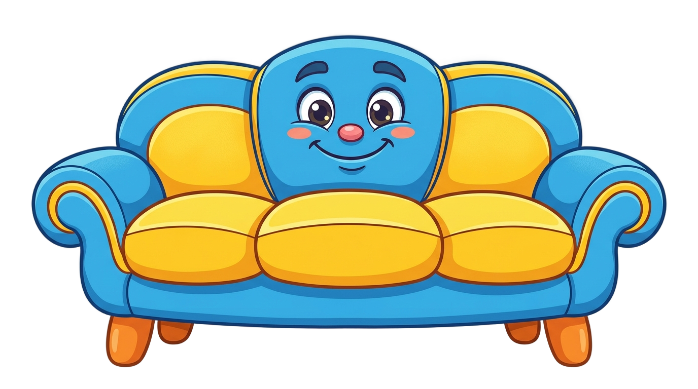sofa animado png PNG transparent background
