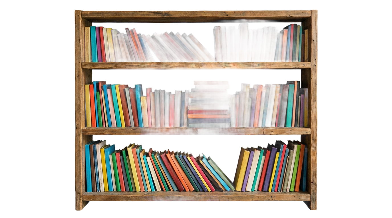 png bookshelf PNG transparent background