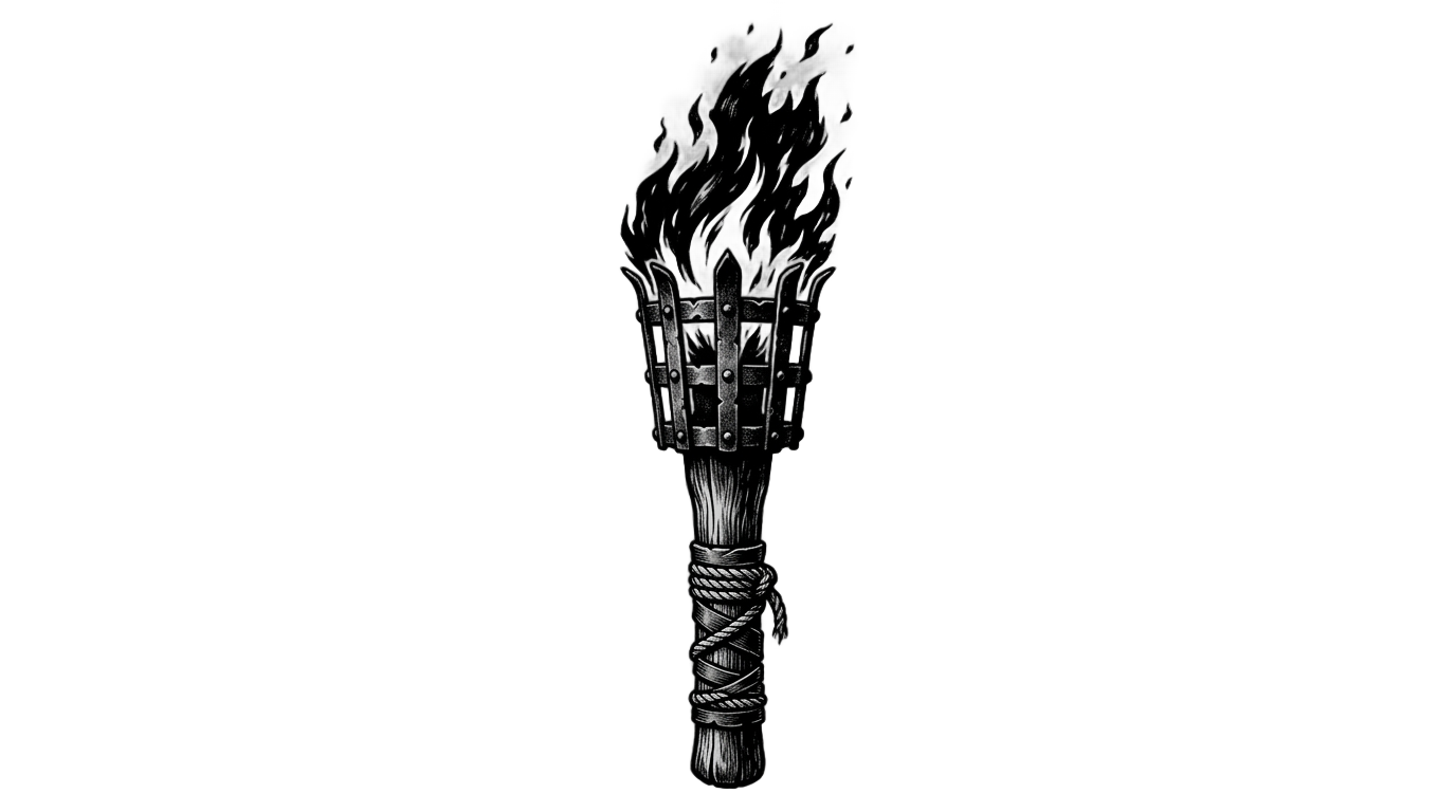 torch png black and white PNG transparent background