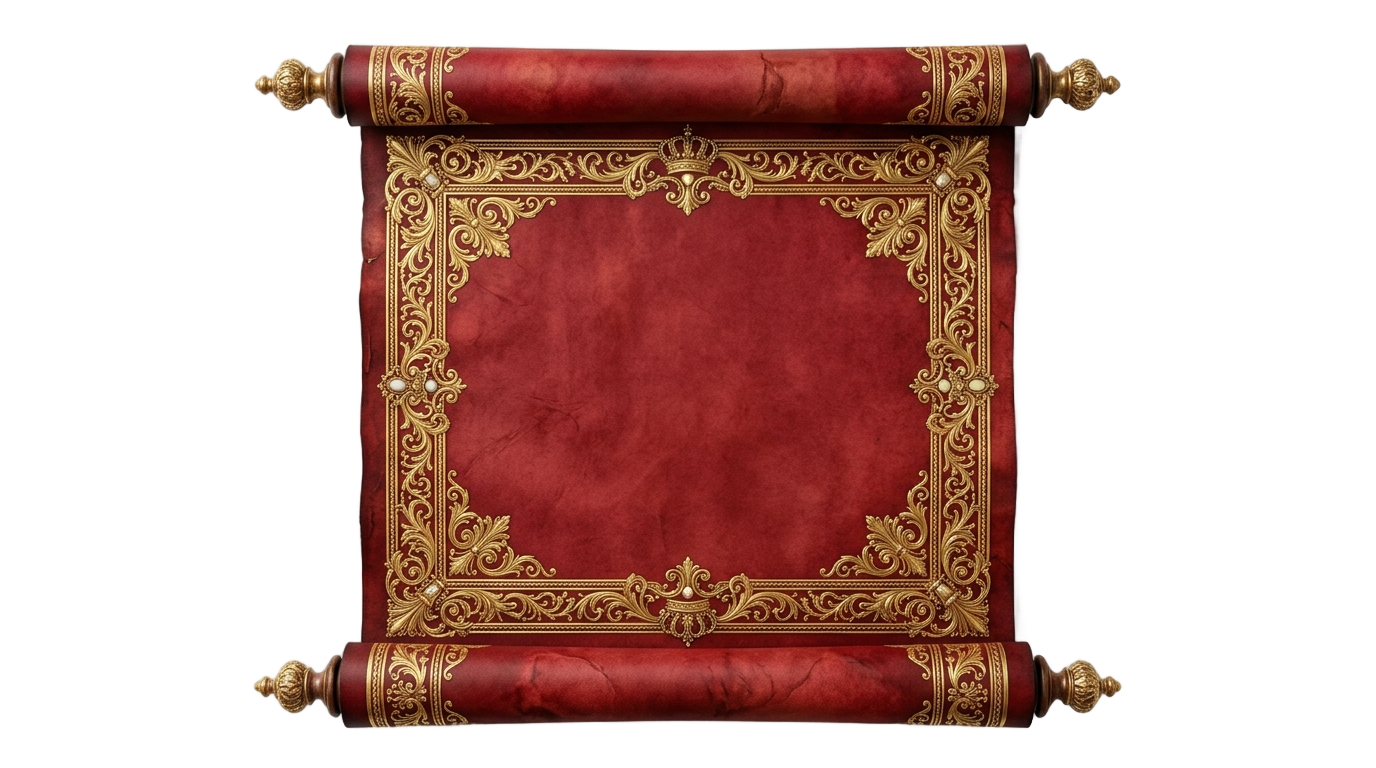 invitation template red royal scroll png PNG transparent background