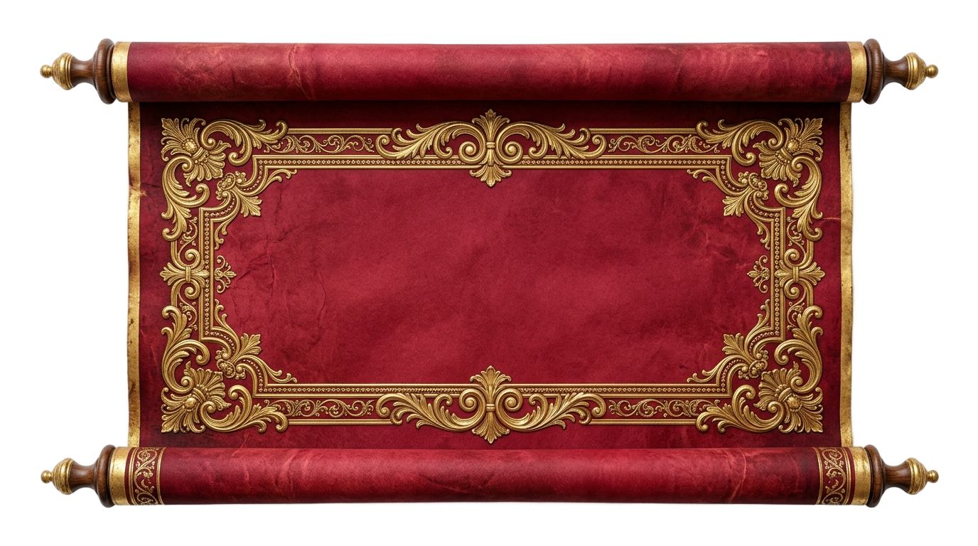 invitation template red royal scroll png PNG transparent background