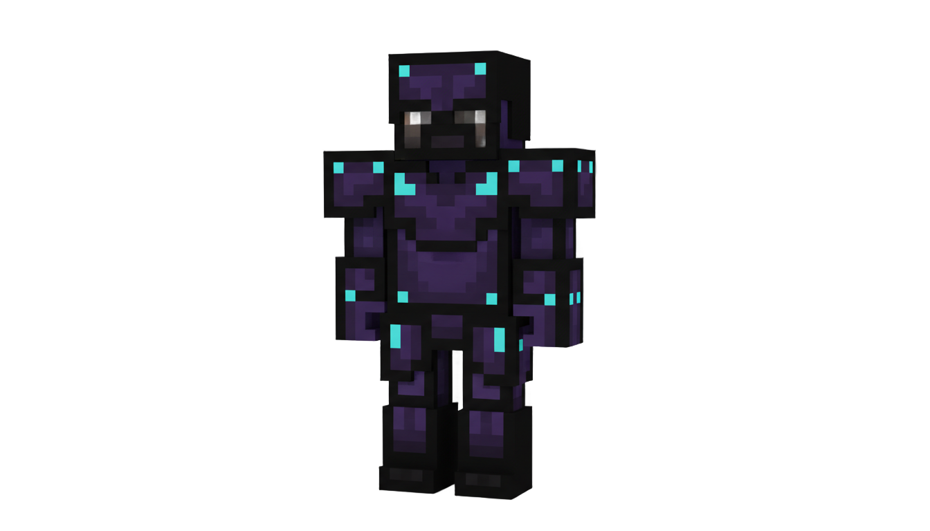 steve in netherite armor png PNG transparent background