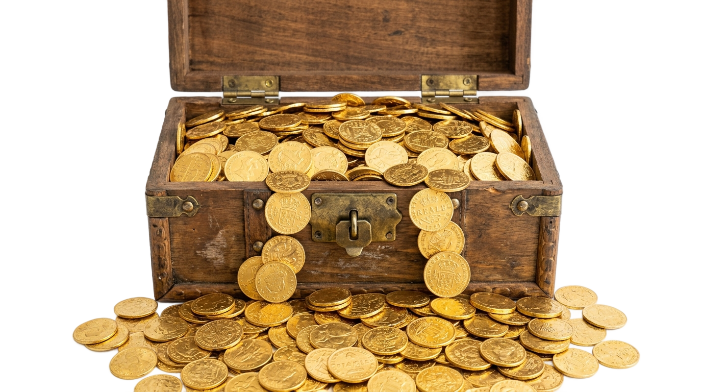 gold coin box png PNG transparent background