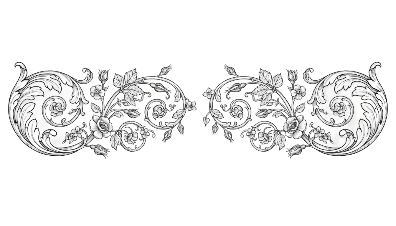 floral scroll png PNG transparent background