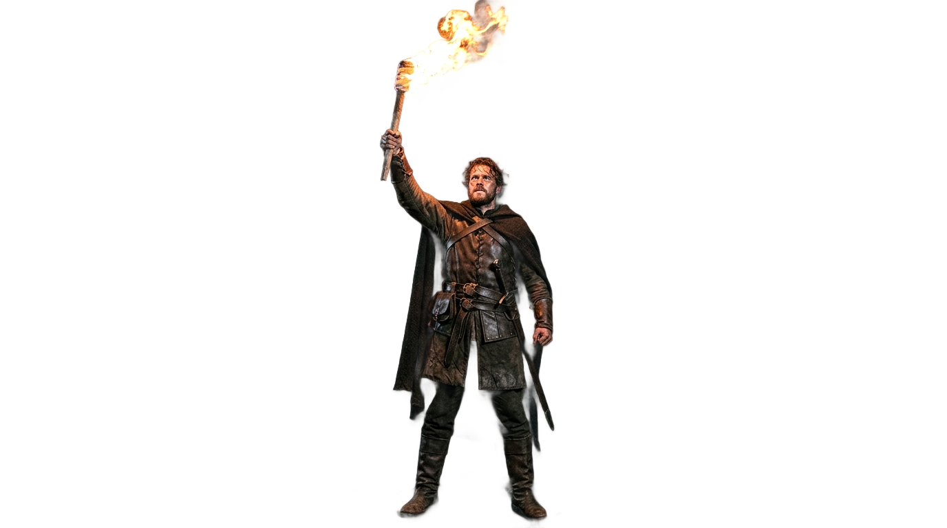 man holding torch png PNG transparent background
