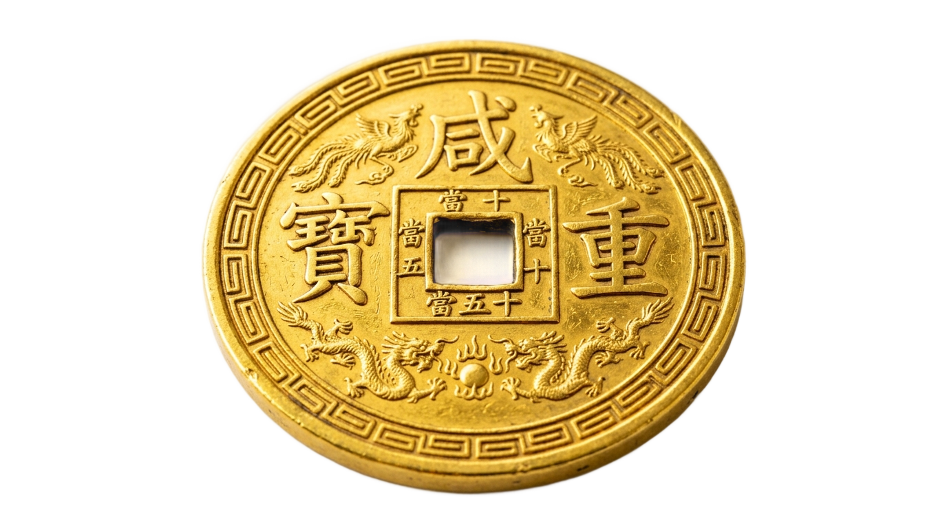 chinese gold coin png PNG transparent background