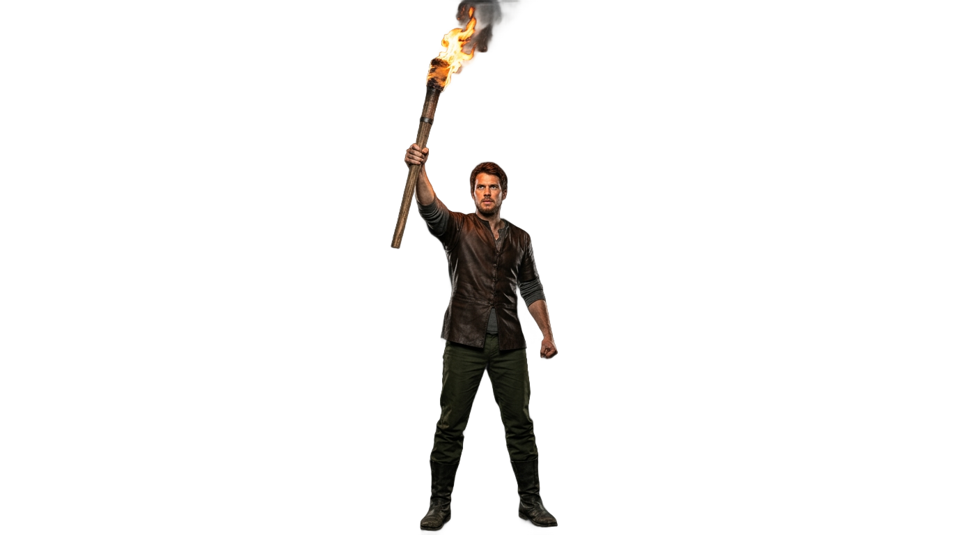 man holding torch png PNG transparent background