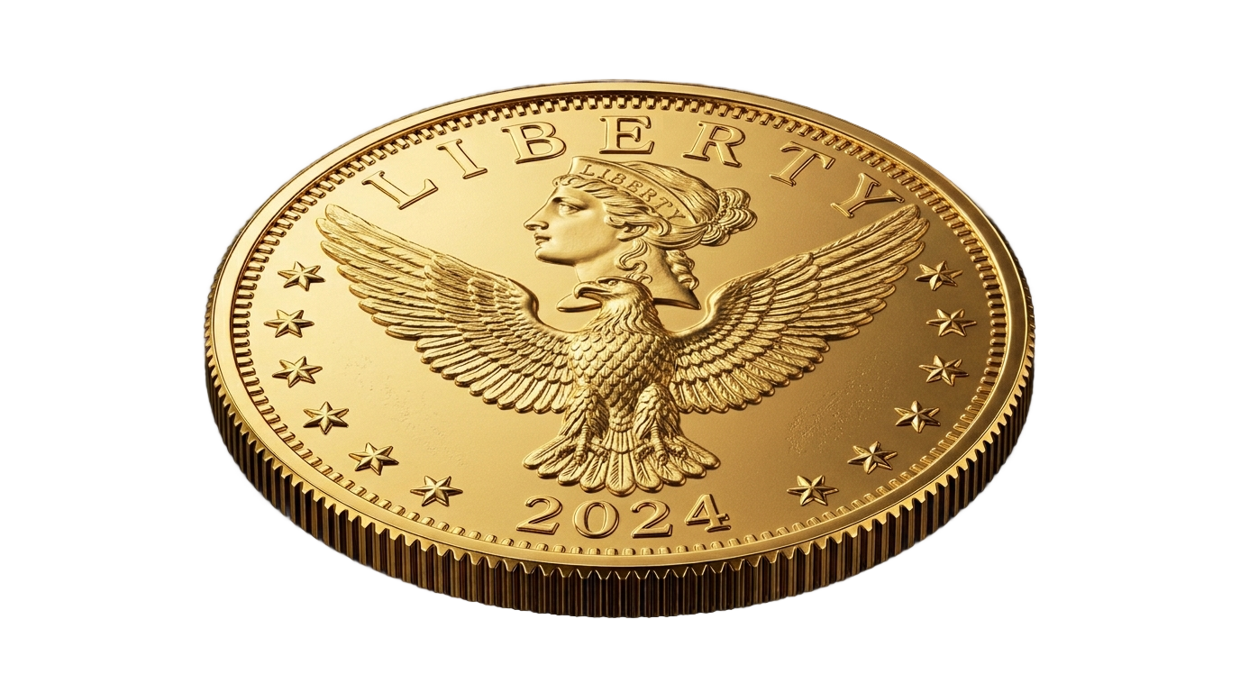 gold dollar coin png PNG transparent background