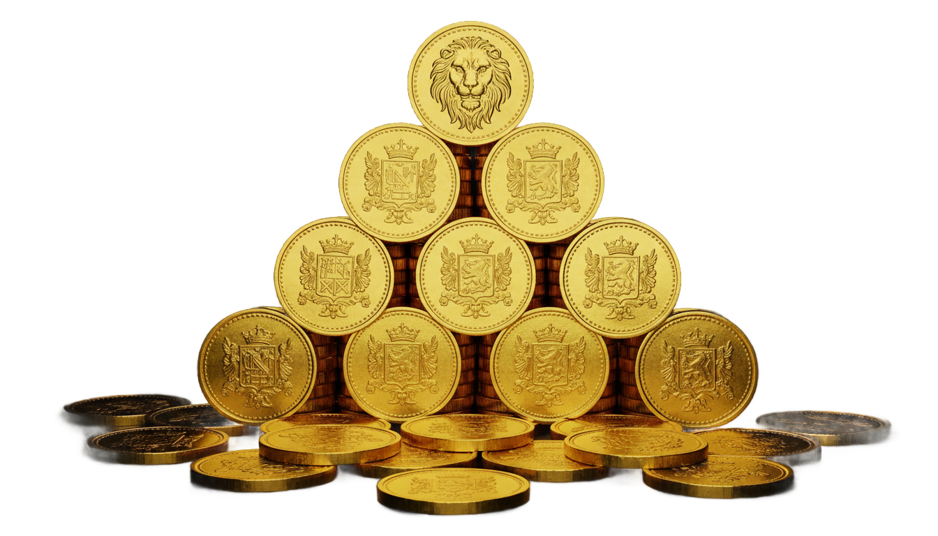gold coin pile png PNG transparent background