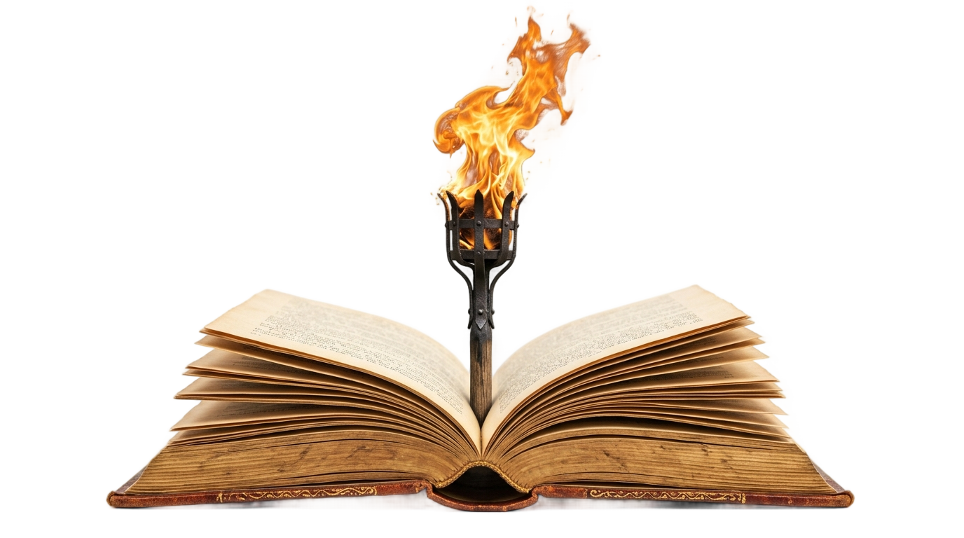 book with torch logo png PNG transparent background
