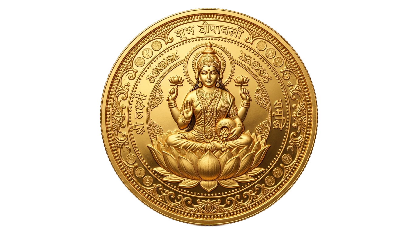 lakshmi gold coin png PNG transparent background