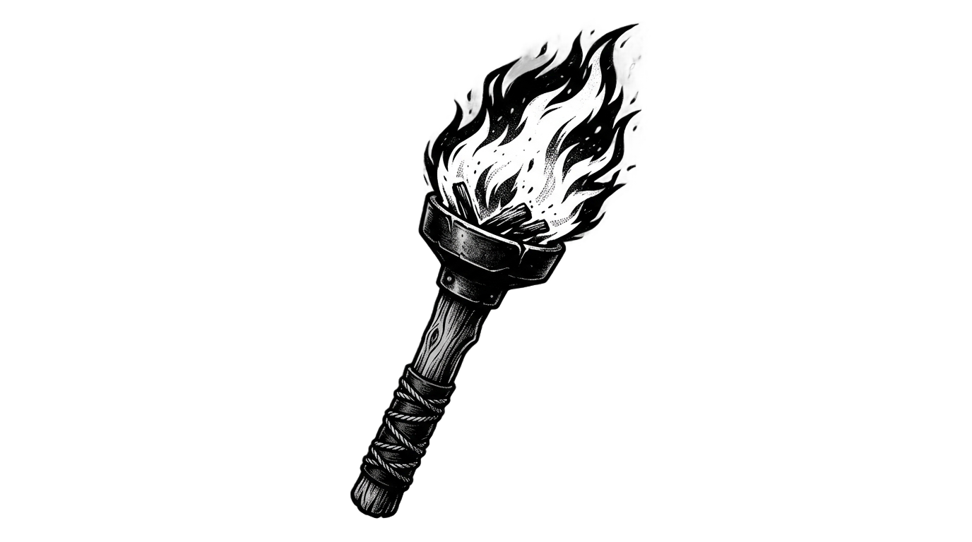 torch png black and white PNG transparent background