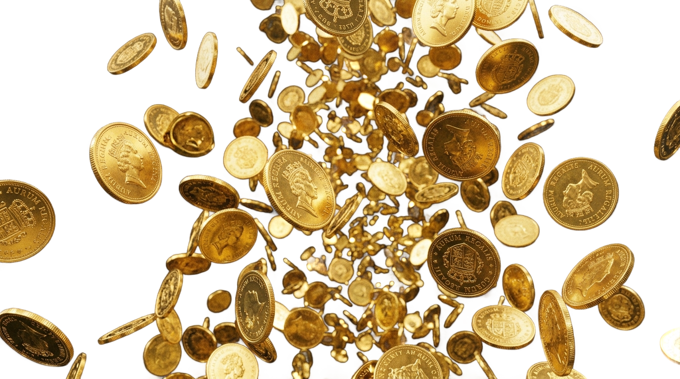 gold coin rain png PNG transparent background