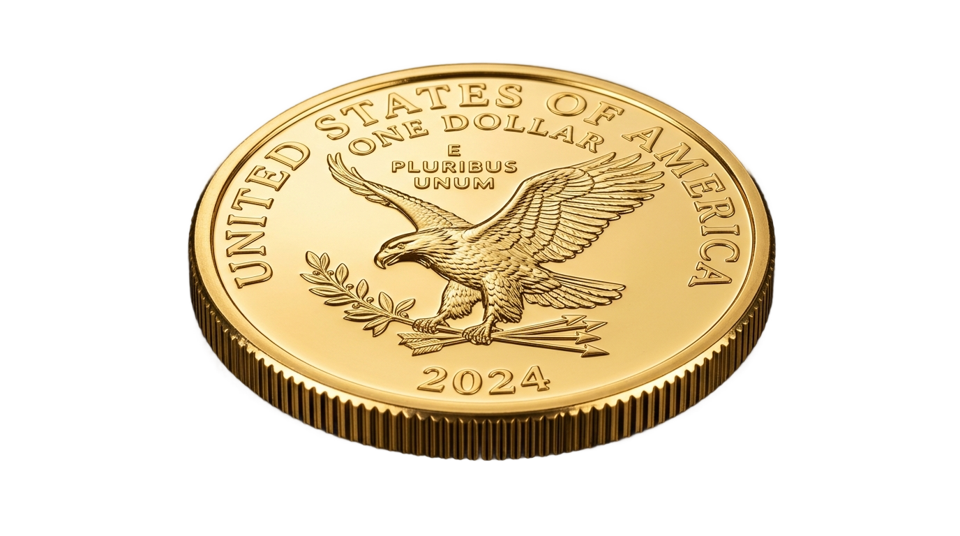 gold dollar coin png PNG transparent background