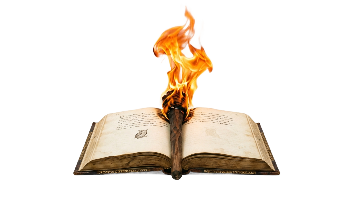 book with torch logo png PNG transparent background