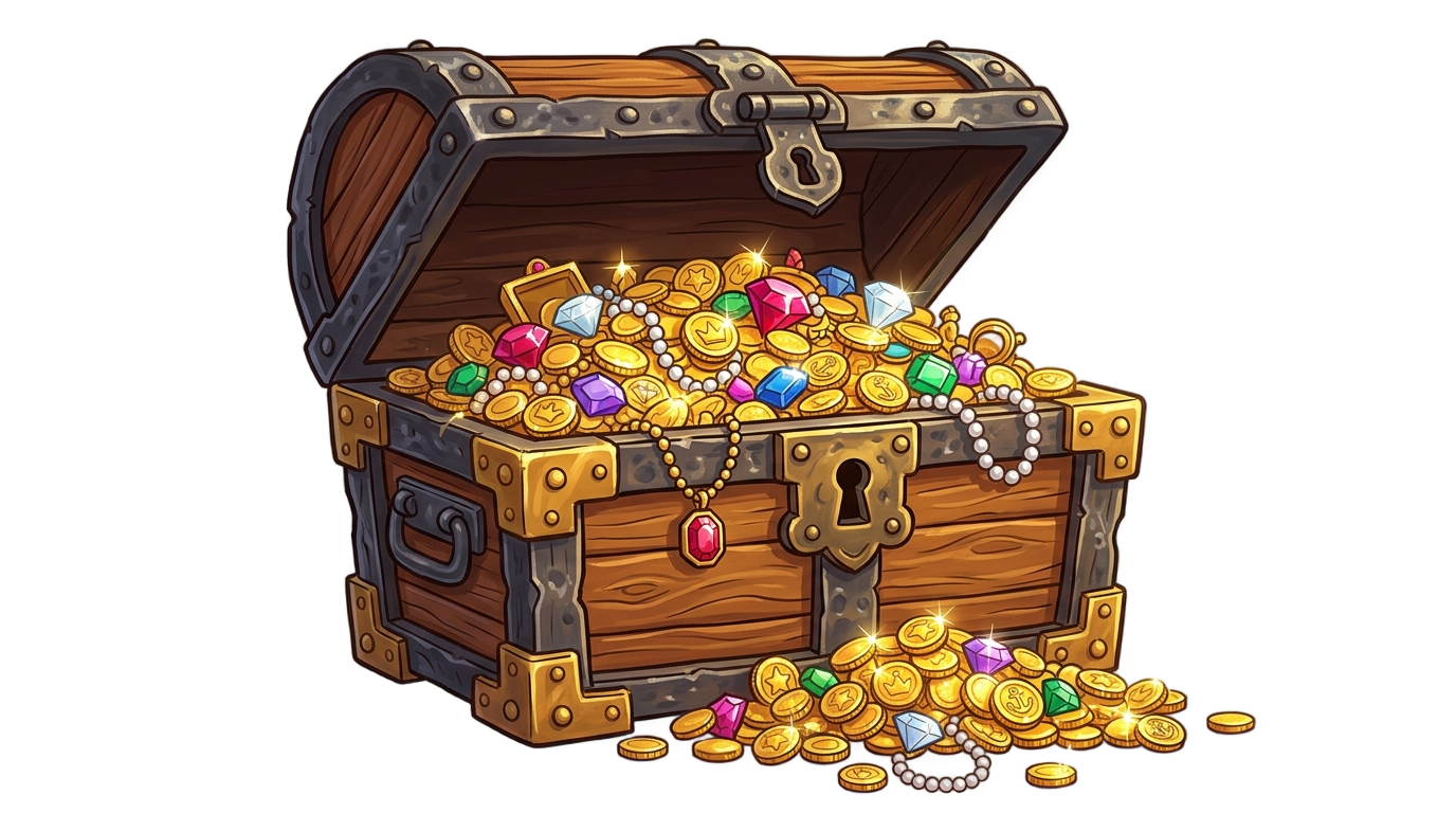 cartoon treasure chest png PNG transparent background