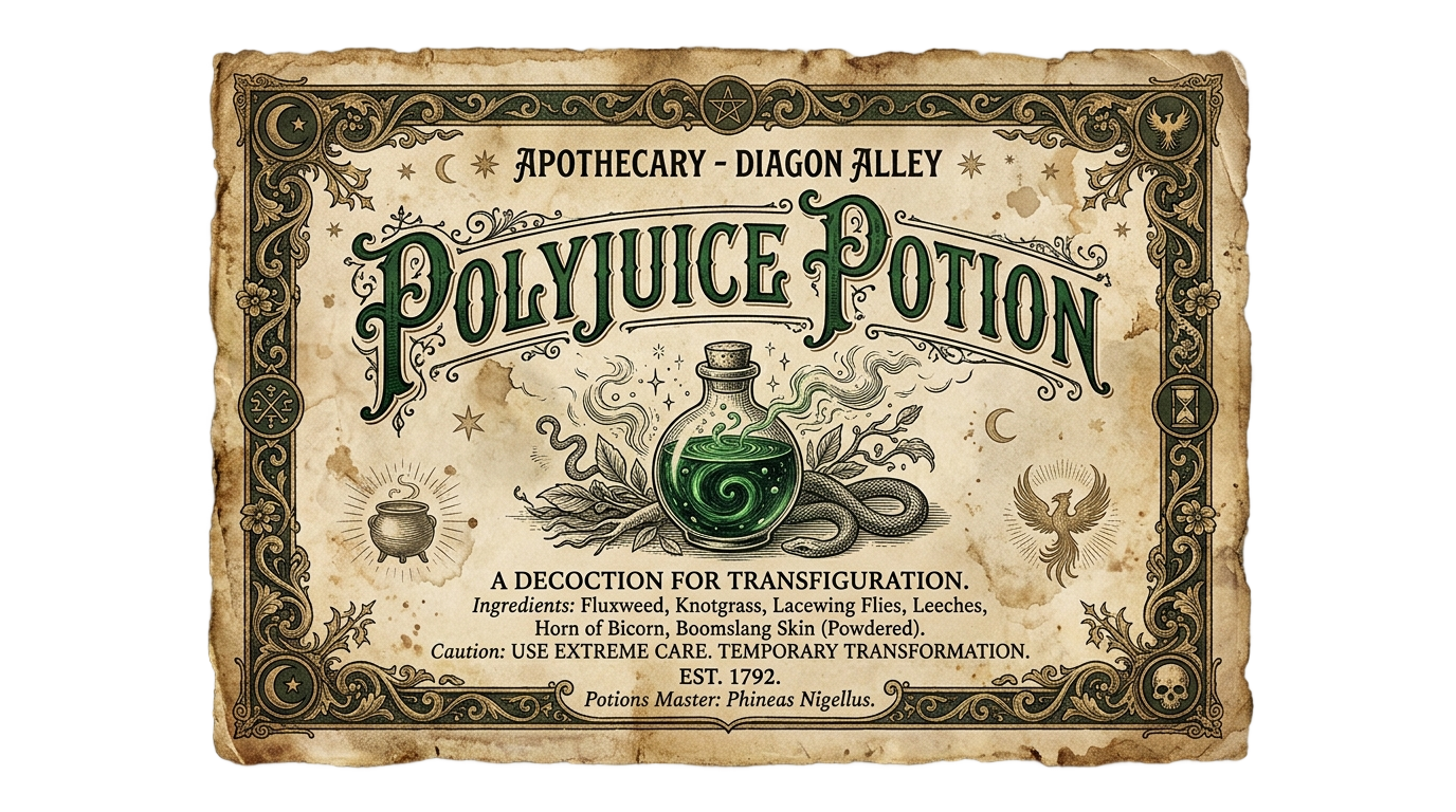 polyjuice potion label png PNG transparent background