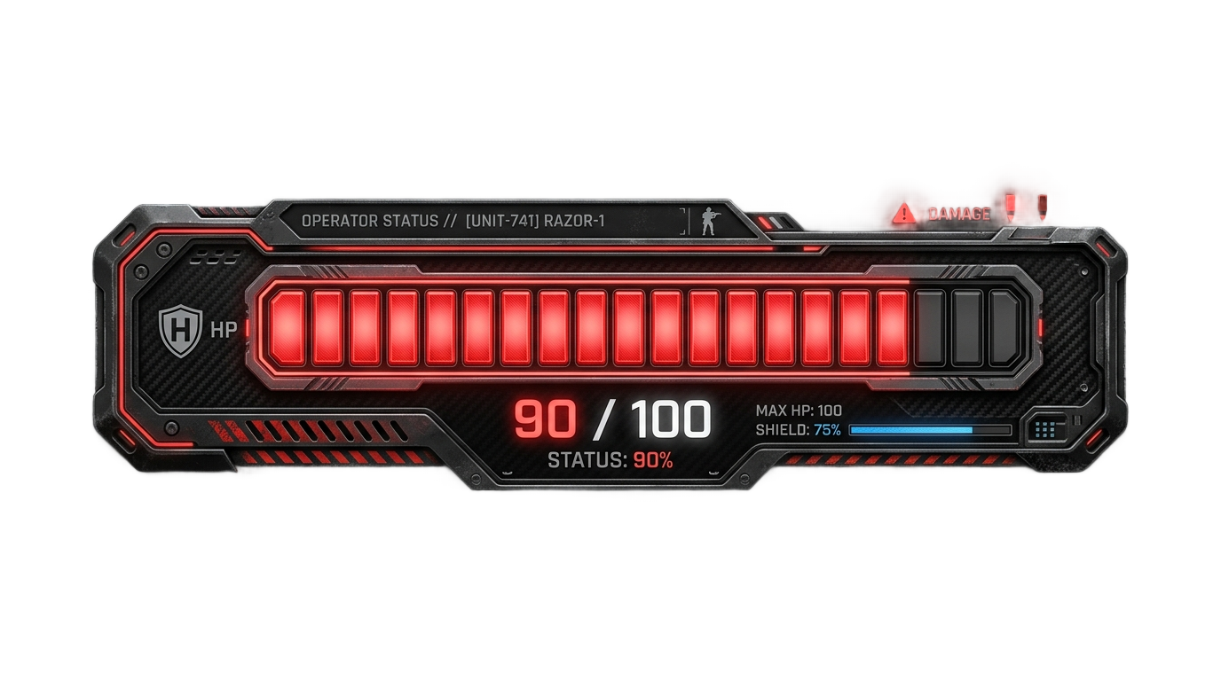 warzone health bar overlay png PNG transparent background