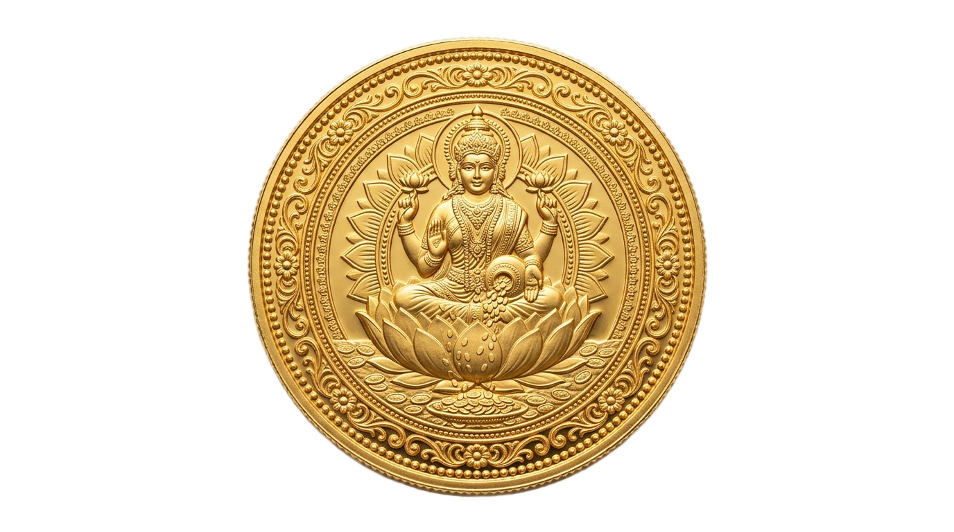 lakshmi gold coin png PNG transparent background