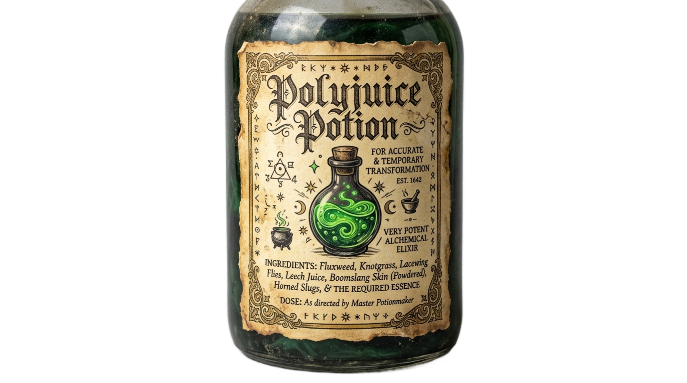 polyjuice potion label png PNG transparent background