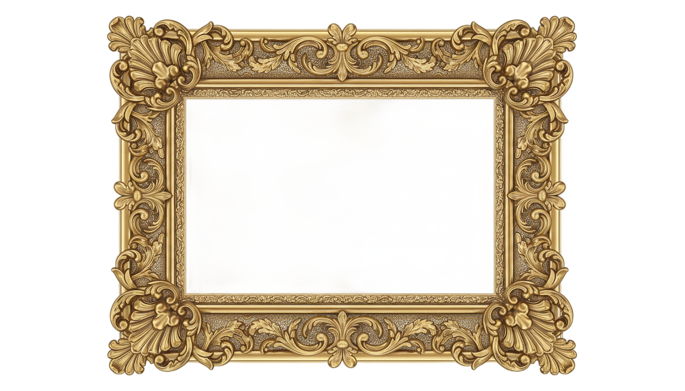gold scroll border png PNG transparent background