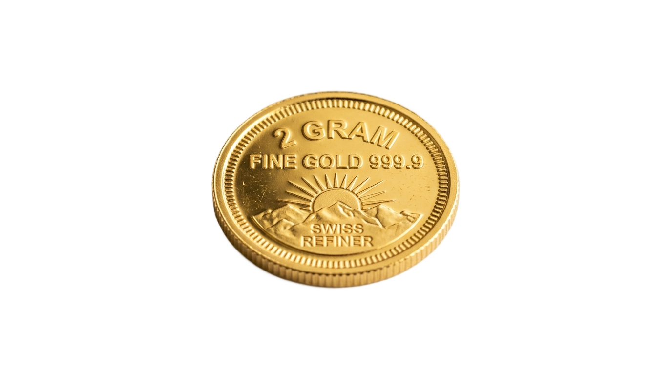 2 gram gold coin png PNG transparent background